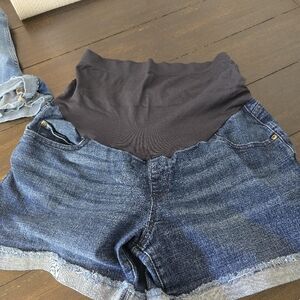 Denim Maternity Shorts - Blue